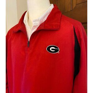 NCAA Georgia Bulldogs 1/4 Zip Rain Jacket Men’s L Game Day Pullover SEC Football